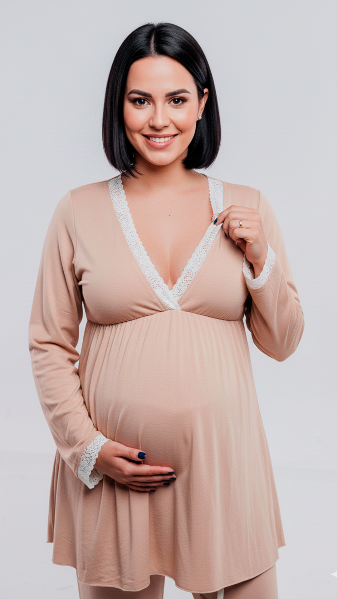 Pijama Maternal Victoria, MangaLarga, Sistema Lactancia, Algodon, Varios Colores 42