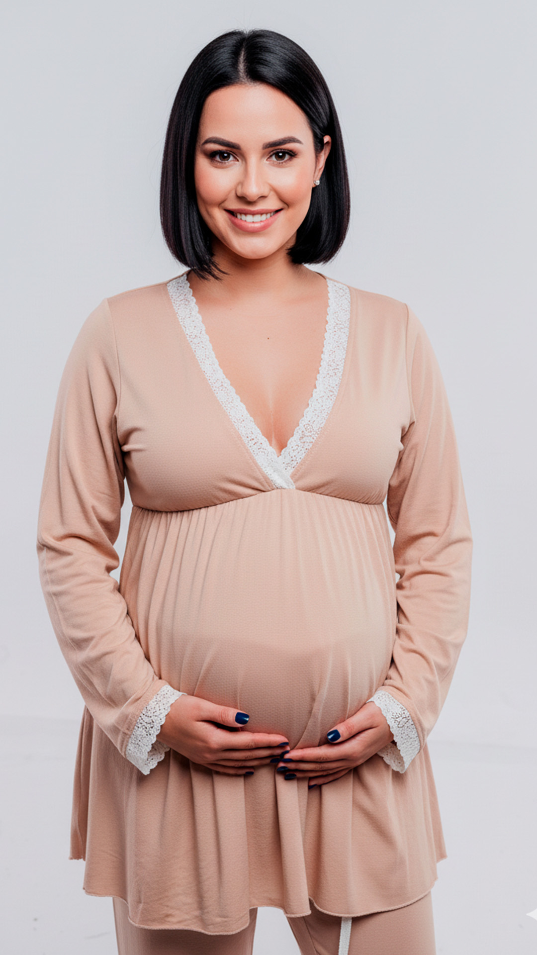 Pijama Maternal Victoria, MangaLarga, Sistema Lactancia, Algodon, Varios Colores 43