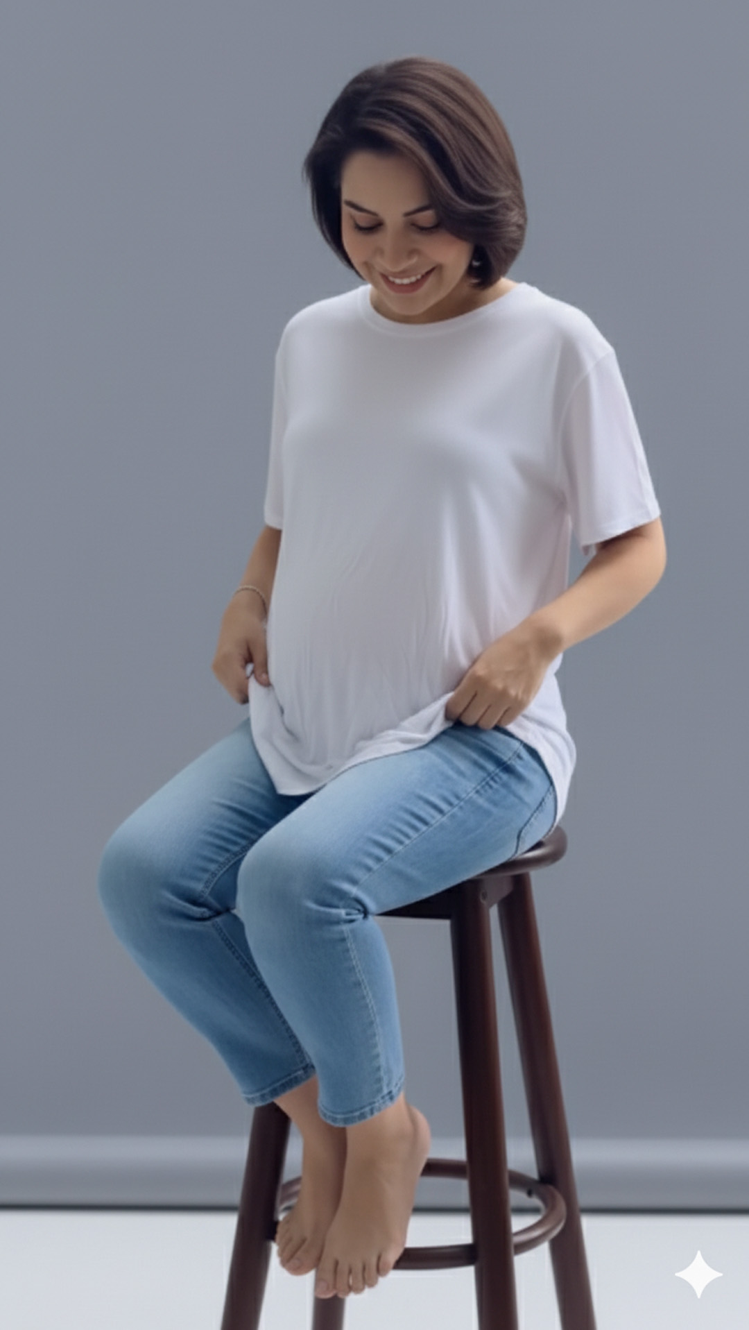 Polo Maternal MangaCorta, Lactancia Cierres Ocultos Laterales, Algodon Blanco 15