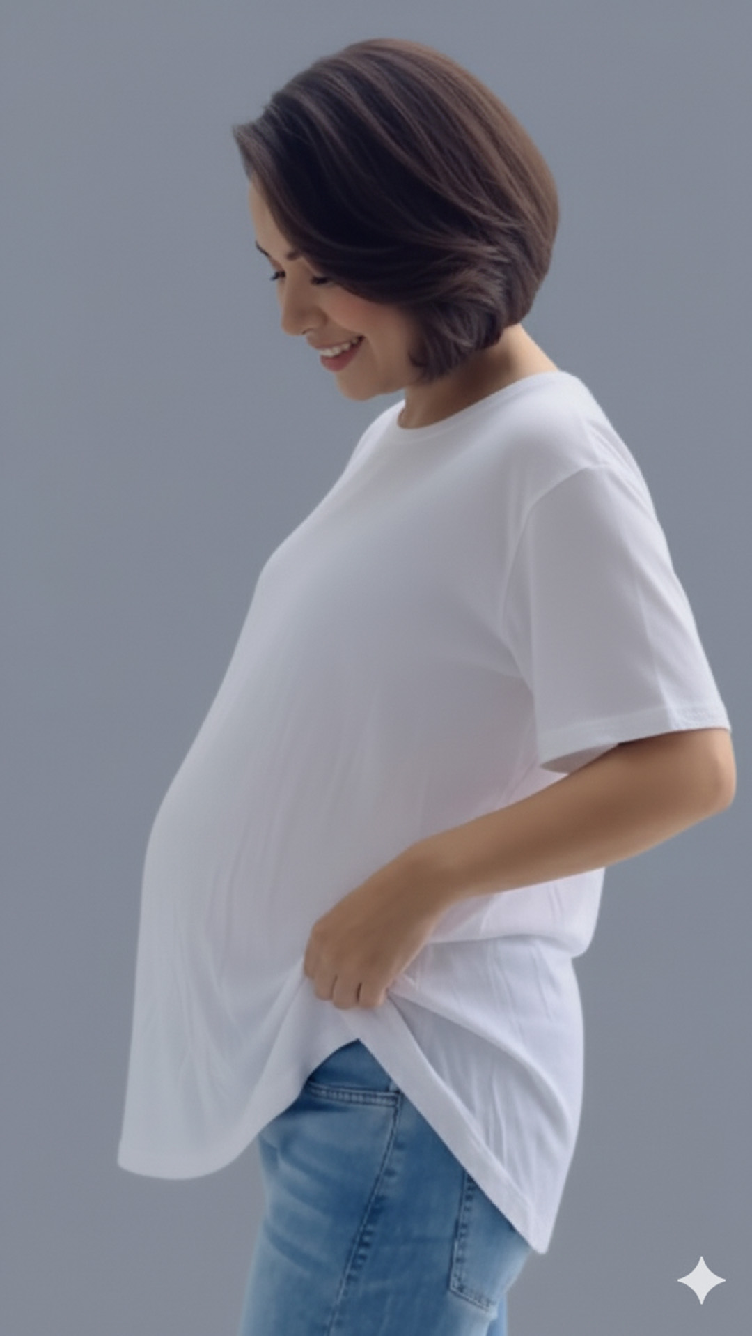 Polo Maternal MangaCorta, Lactancia Cierres Ocultos Laterales, Algodon Blanco 17