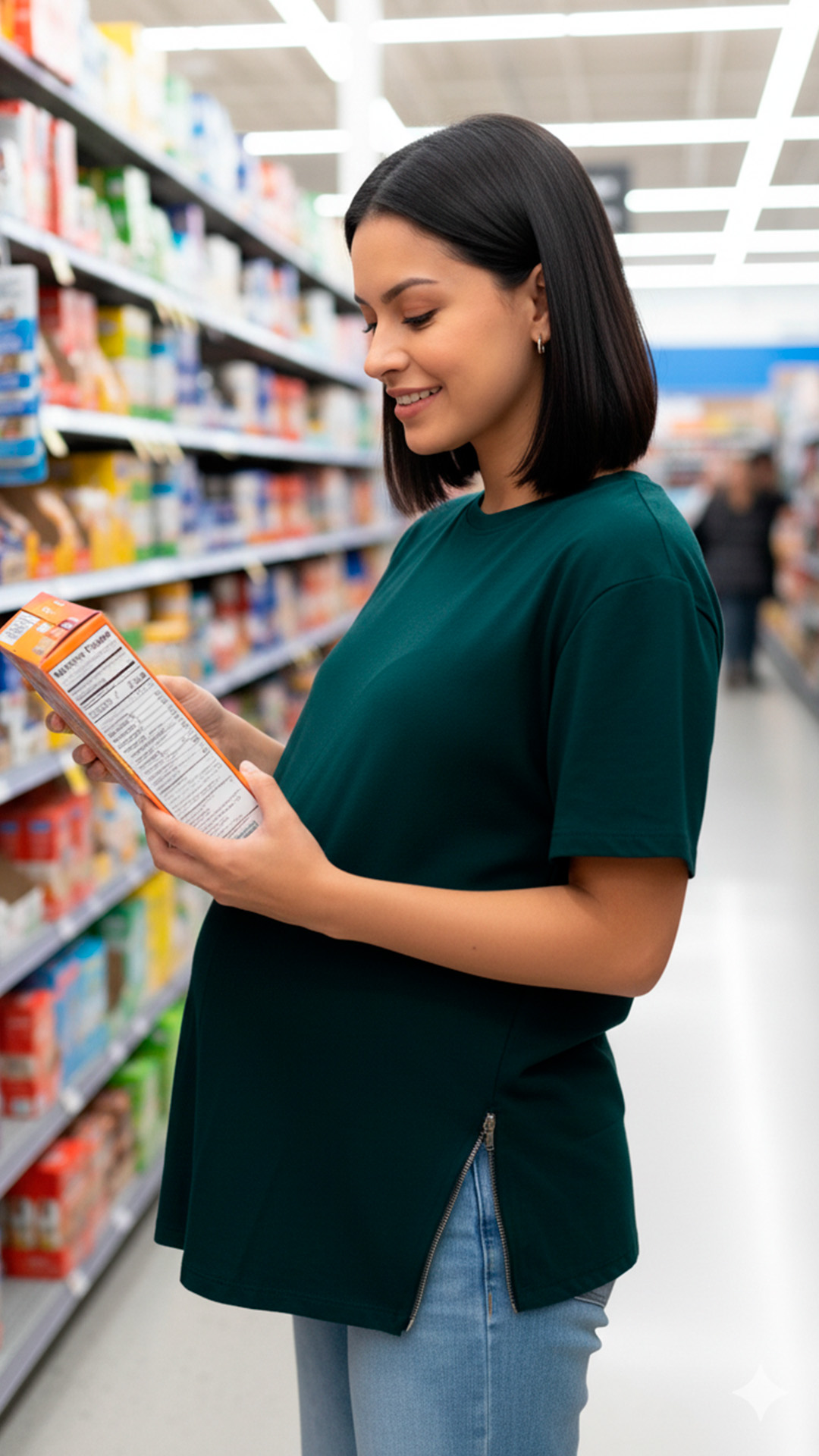 Polo Maternal MangaCorta, Lactancia Cierres Ocultos Laterales, Algodon VerdeMilitar 18