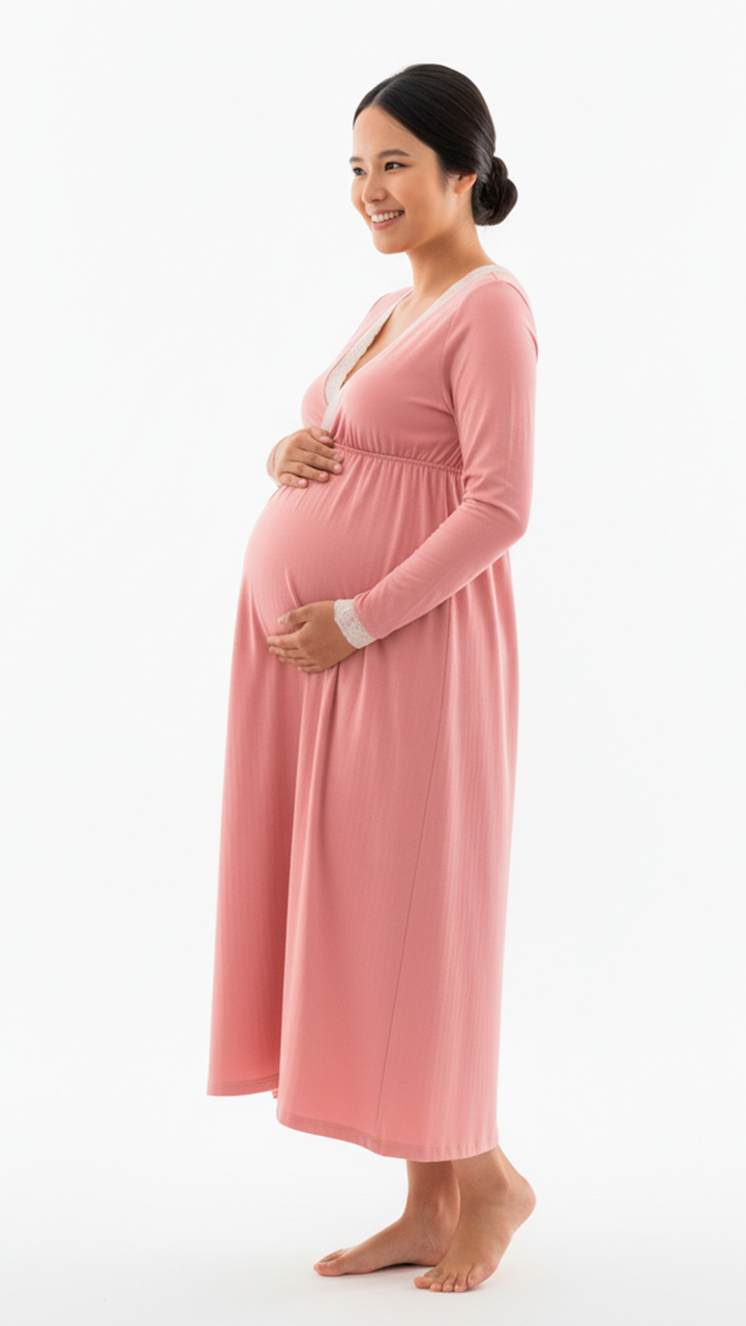 Camison Victoria MangaLarga, Sistema Lactancia, Algodon, PaloRosa 2