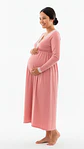 Camisón Maternal Victoria: MangaLarga & Sistema de Lactancia (PaloRosa) - Miniatura 2