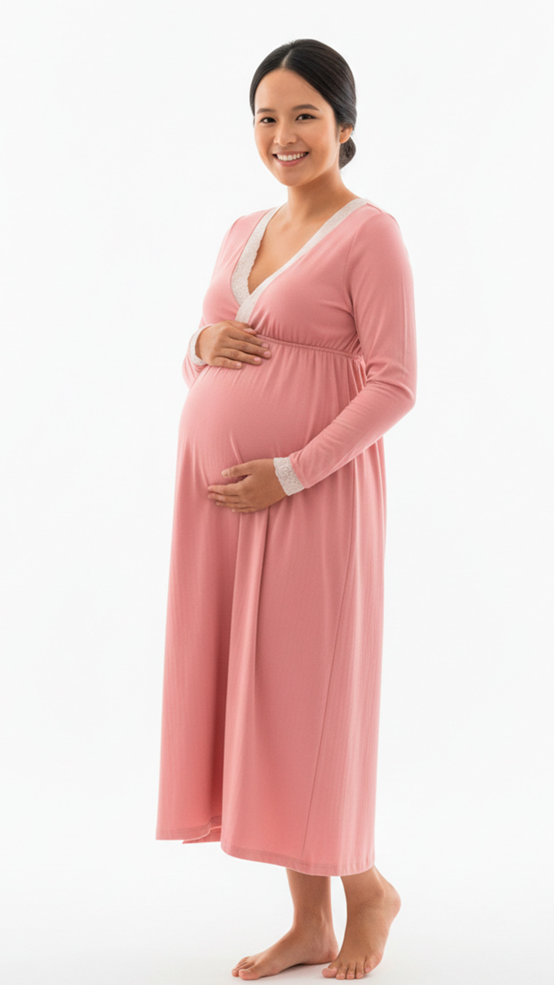 Camison Victoria MangaLarga, Sistema Lactancia, Algodon, PaloRosa 3