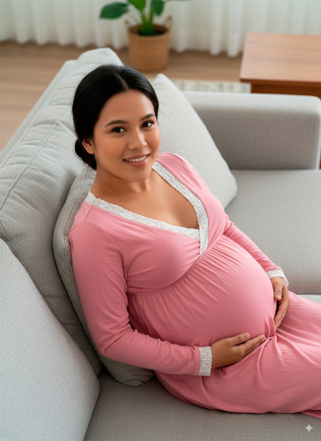 Camison Victoria MangaLarga, Sistema Lactancia, Algodon, PaloRosa 8