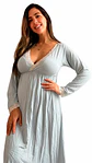 Camisón Maternal Victoria: Manga Larga & Sistema de Lactancia (Gris) - Miniatura 5