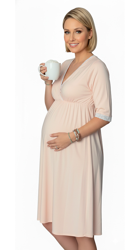 Camisón Maternal Serie Balance 3/4 (Melon)