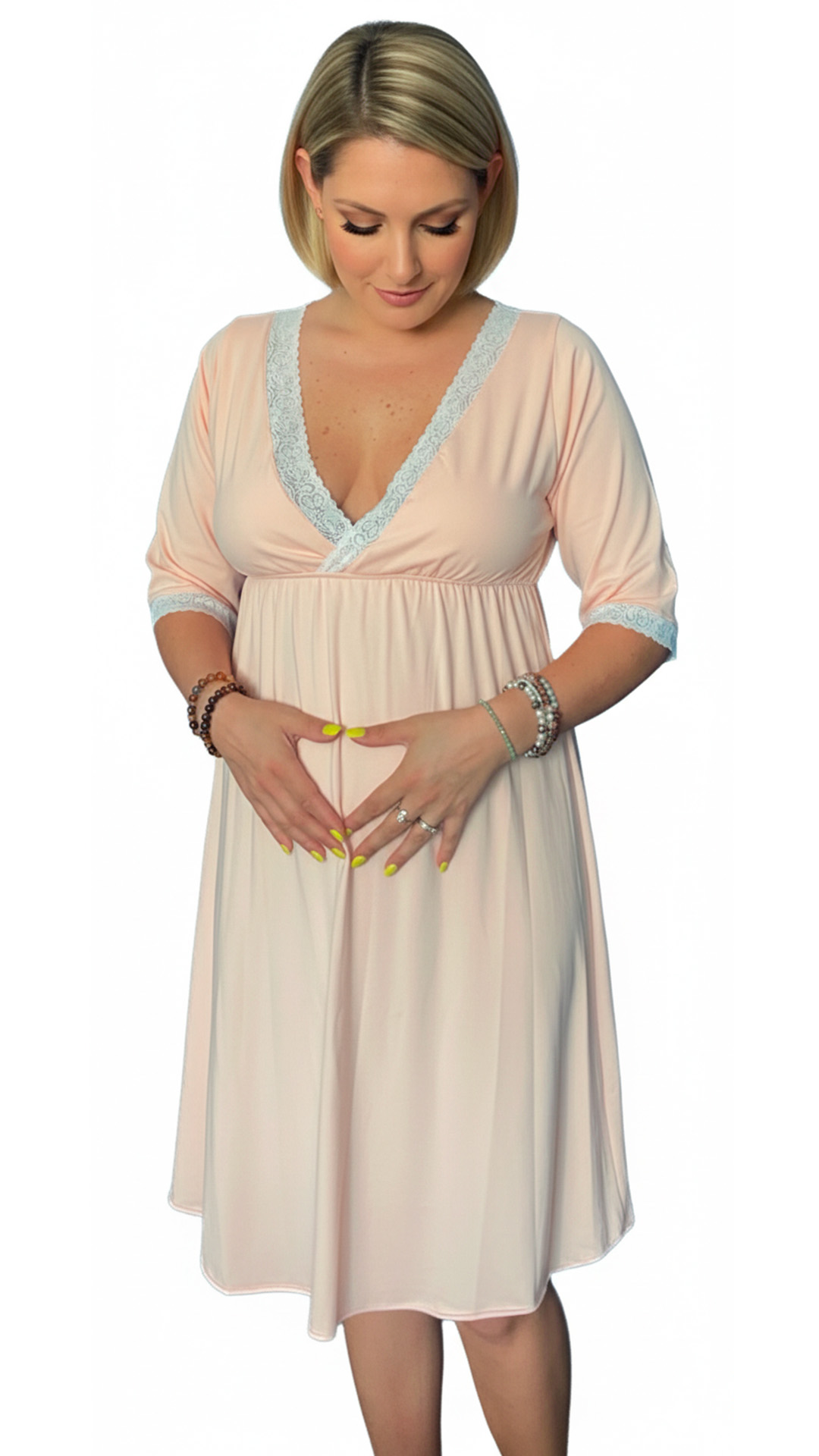 Camison Victoria Manga3/4, Sistema Lactancia, Algodon, Melon 5