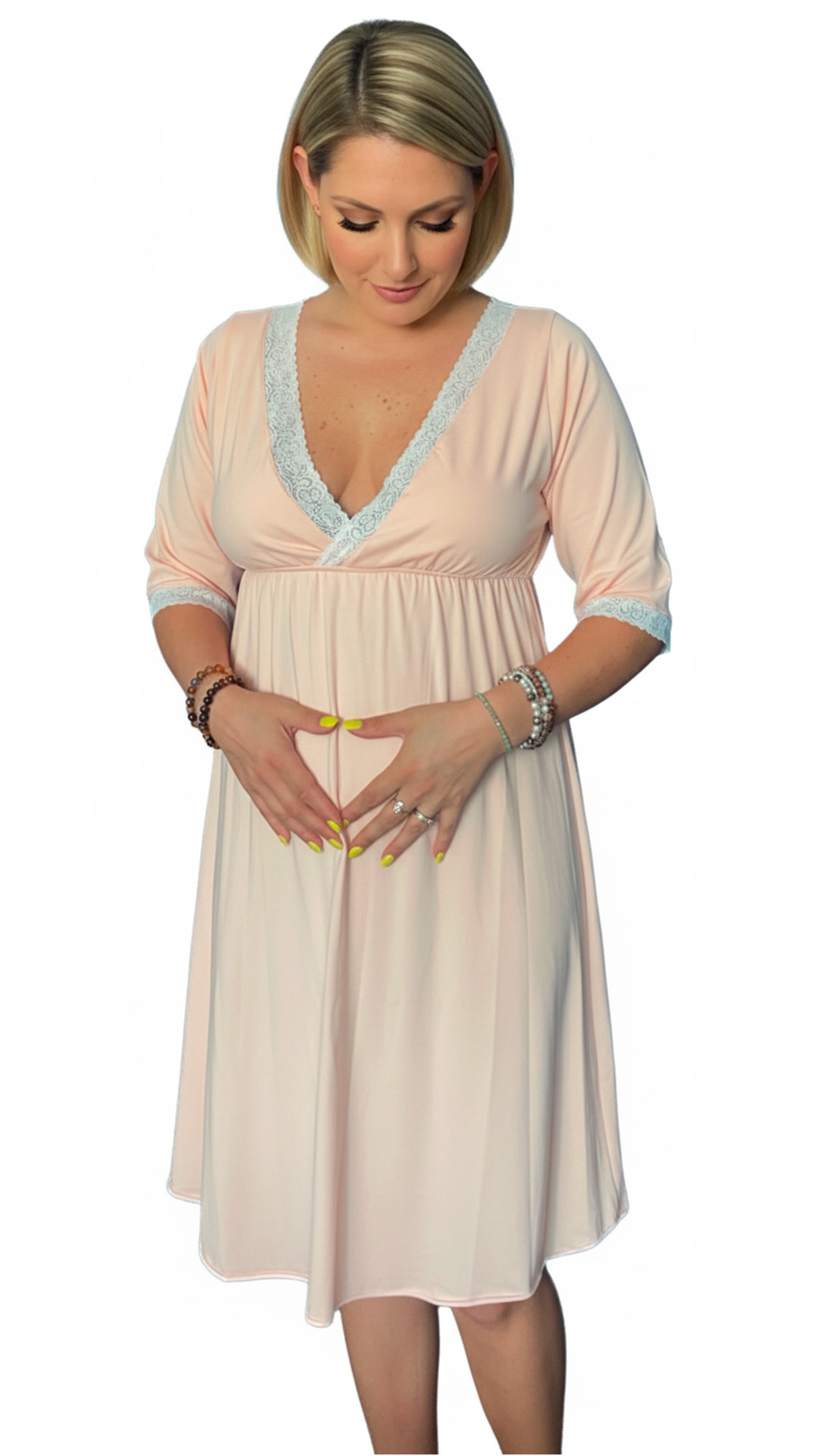 Camison Victoria Manga3/4, Sistema Lactancia, Algodon, Melon 6