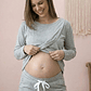 Buzo Maternal Algodon Aperturas Laterales Lactancia, Gris - Miniatura 5