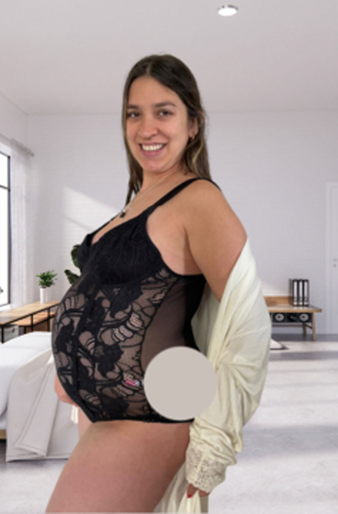 Enterizo Encaje Maternal, Sistema Lactancia, Negro 8