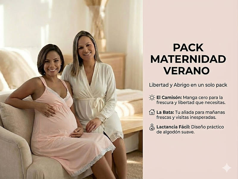 Pack Bata, Camisón Maternal MangaCero