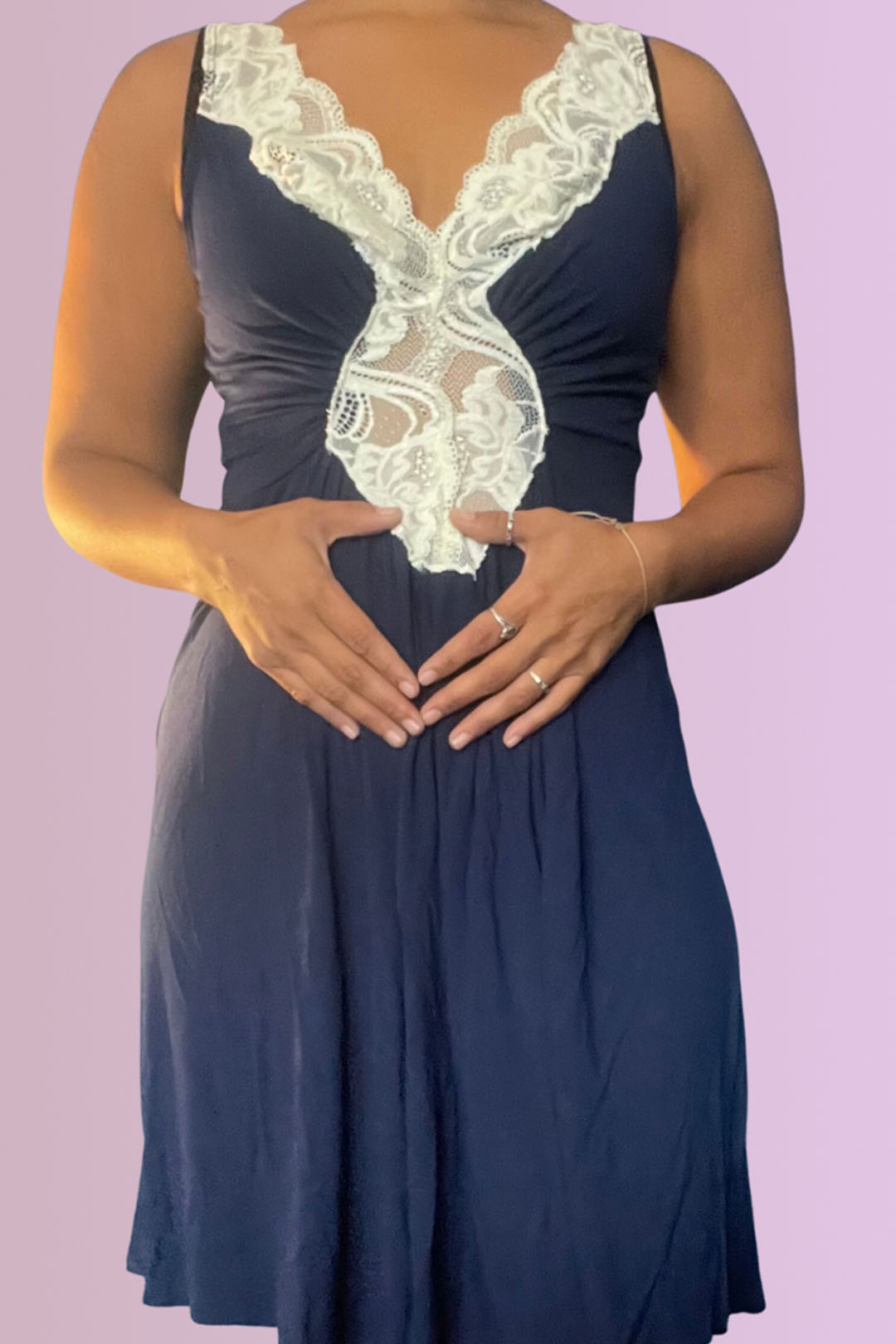 Camisón Maternal Encaje, Manga Cero,  Sistema Lactancia, Algodon 19