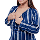Vestido Maternal Roma, Con Sistema Lactancia,  MangaLarga RayadoAzul - Miniatura 5