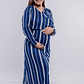 Vestido Maternal Roma, Con Sistema Lactancia,  MangaLarga RayadoAzul - Miniatura 3