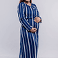 Vestido Maternal Roma, Con Sistema Lactancia,  MangaLarga RayadoAzul - Miniatura 11