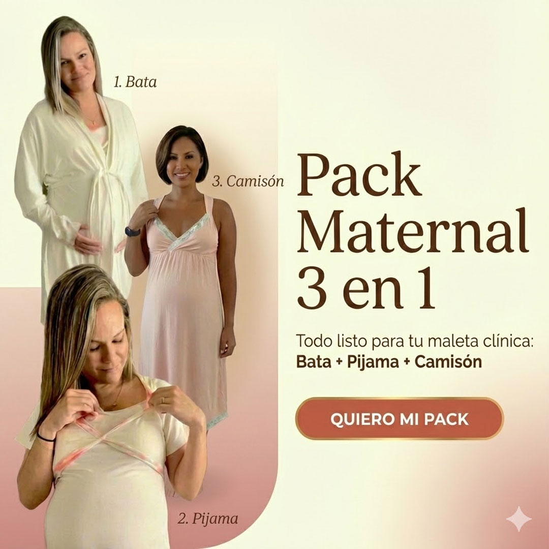 Pack Bata, Camisón Maternal MangaCero, Pijama Pantalon  1
