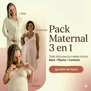 Pack Bata, Camisón Maternal MangaCero, Pijama Pantalon 