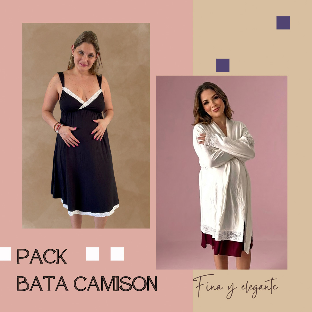 Pack Bata, Camisón Maternal MangaCero 4