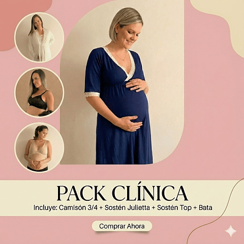 Pack Clinica2B  (Bata, Camison TresCuarto, Sosten Julietta y Top)