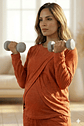 Buzo Maternal Algodon Aperturas Laterales Lactancia, Ladrillo - Miniatura 6