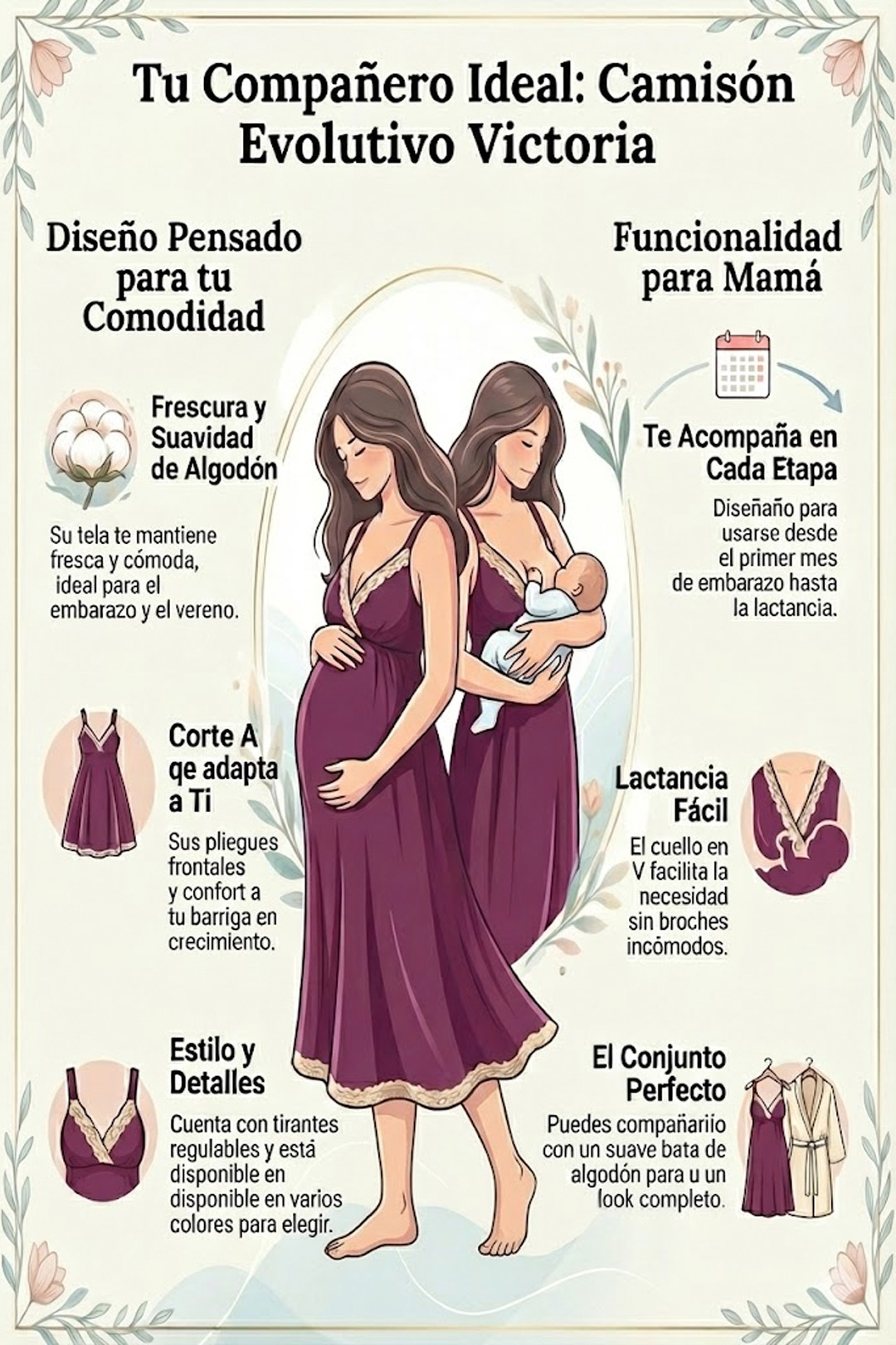 Camisón Victoria MangaCero: Libertad & Confort Evolutivo (Morado) 10