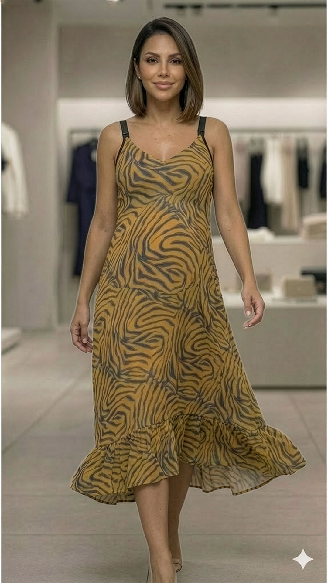 Vestido Maternal Tiritas Broche y Top Lactancia, AmarilloAzul 13