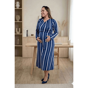 Vestido Maternal Roma, Con Sistema Lactancia,  MangaLarga Varios Colores