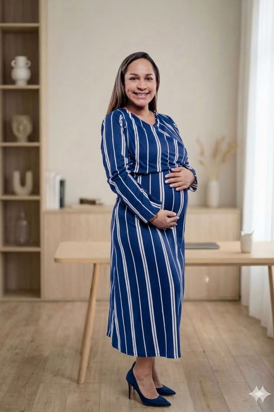 Vestido Maternal Roma, Con Sistema Lactancia,  MangaLarga Varios Colores 9