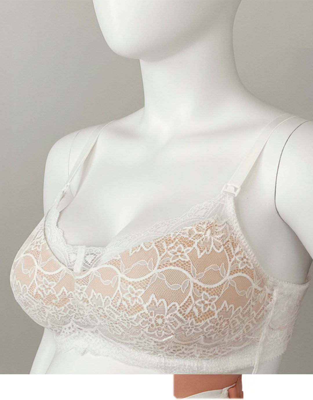 Sostén Maternal Julietta, Broche Lactancia, Encaje, BlancoBeige 10