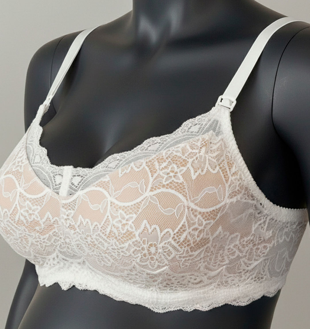 Sostén Maternal Julietta, Broche Lactancia, Encaje, BlancoBeige 8