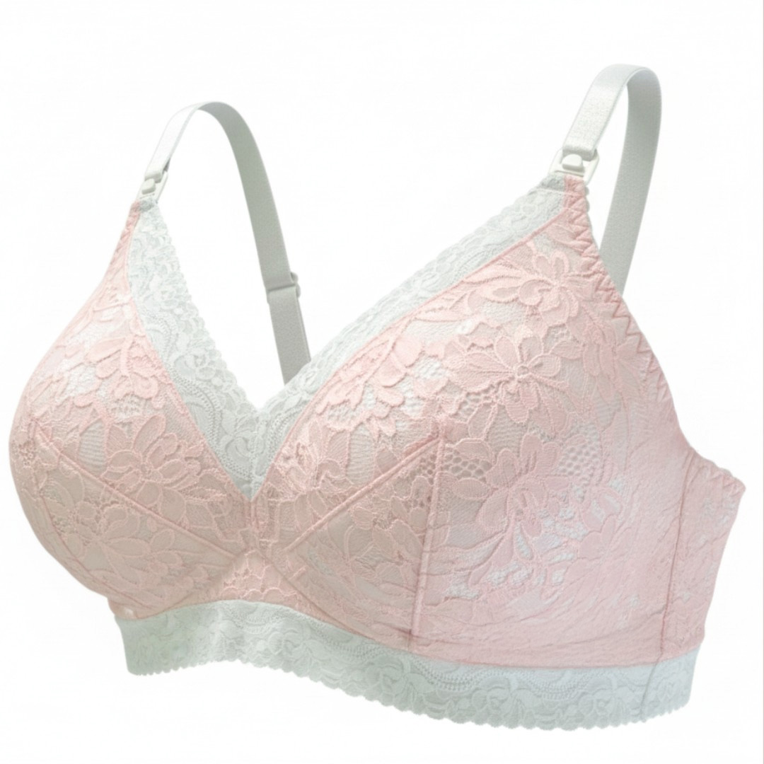 Sostén Maternal Julietta, Broche Lactancia, Encaje, RosadoBlanco 14