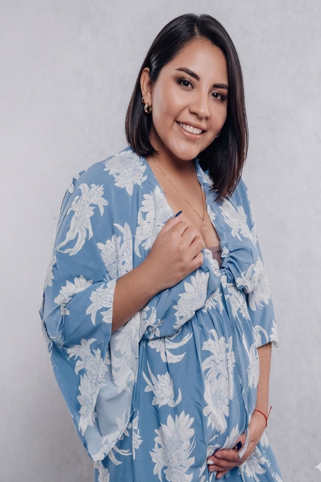 Vestido Maternal Serie Victoria | Lactancia y Estilo | BCxy (Celeste Floreado) 6