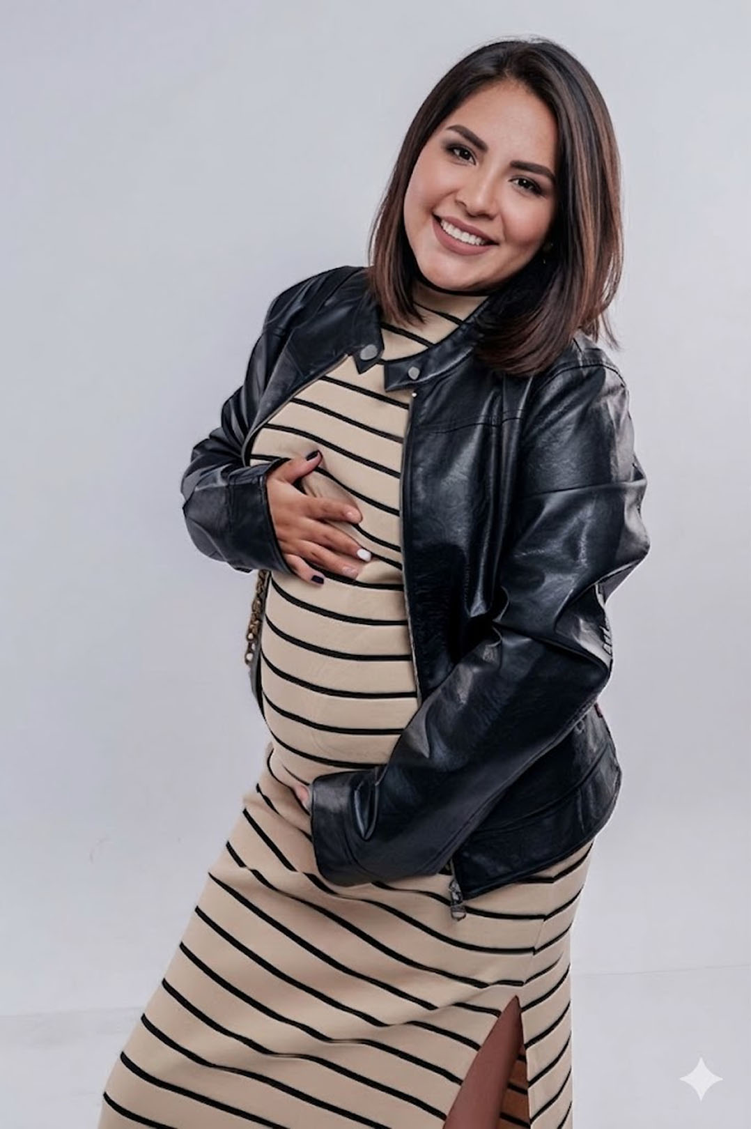 Vestido Maternal Valencia, Con Sistema Lactancia, Marron Rayado 10