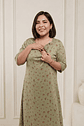 Vestido Maternal Venecia, Con Sistema Lactancia, FloreadoVerde - Miniatura 2