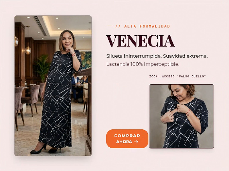 La Elegancia de la Privacidad: Cómo el Vestido Venecia Revoluciona la Lactancia en Público.