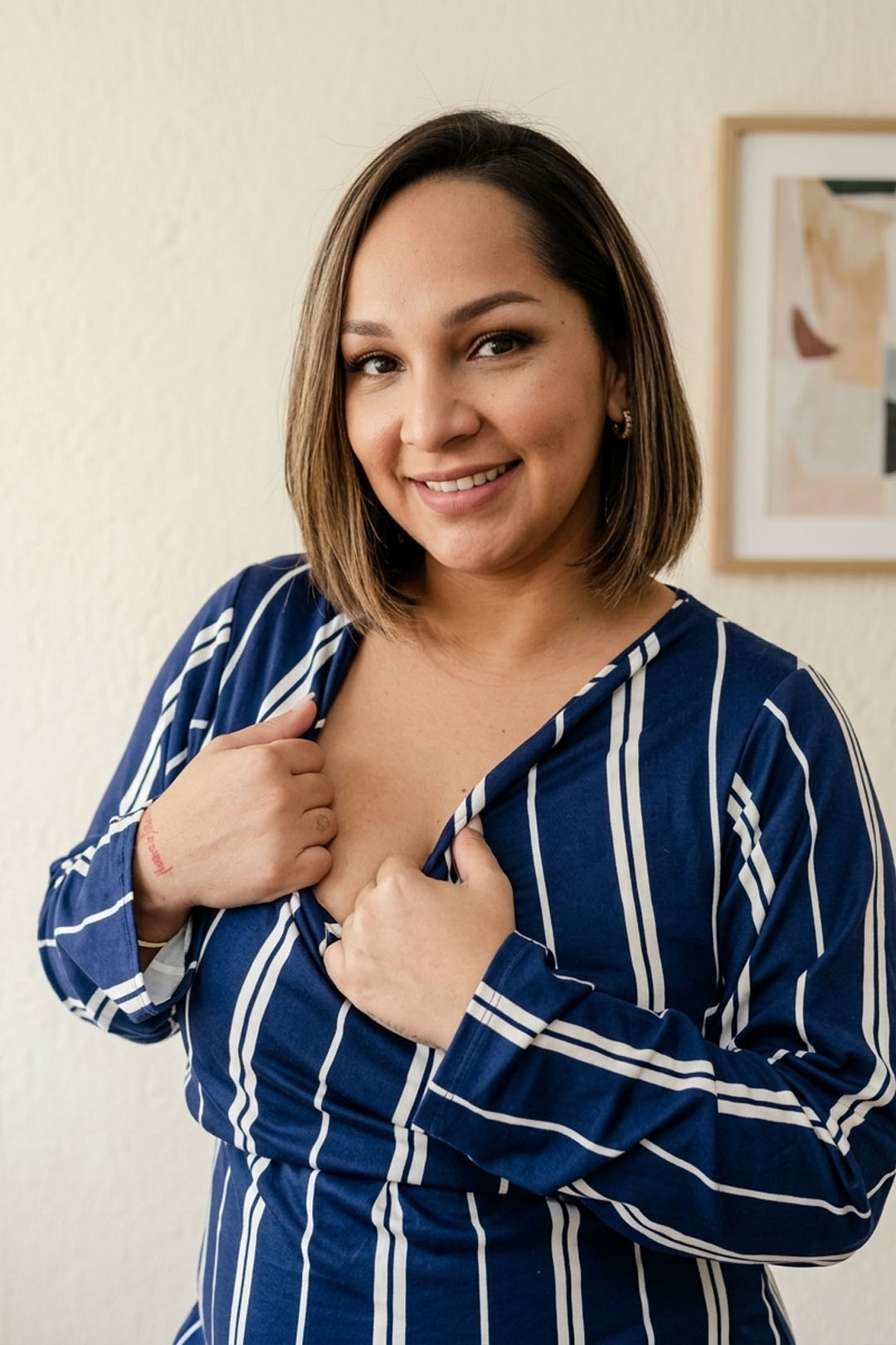 Vestido Maternal Roma Wrap Dual - Azul 4