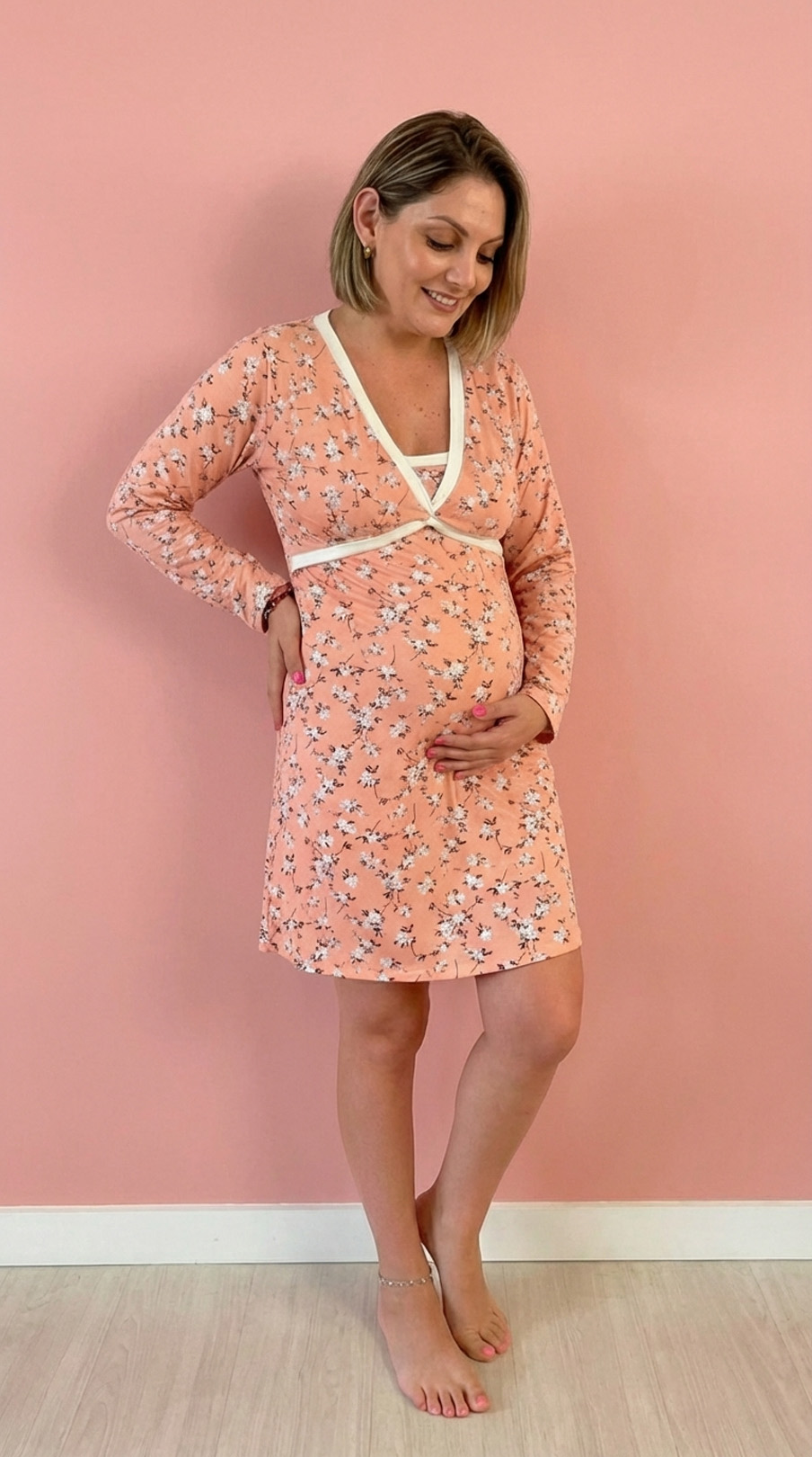 Camisón Maternal Cruzado Dual-Skin - Coleccion 27