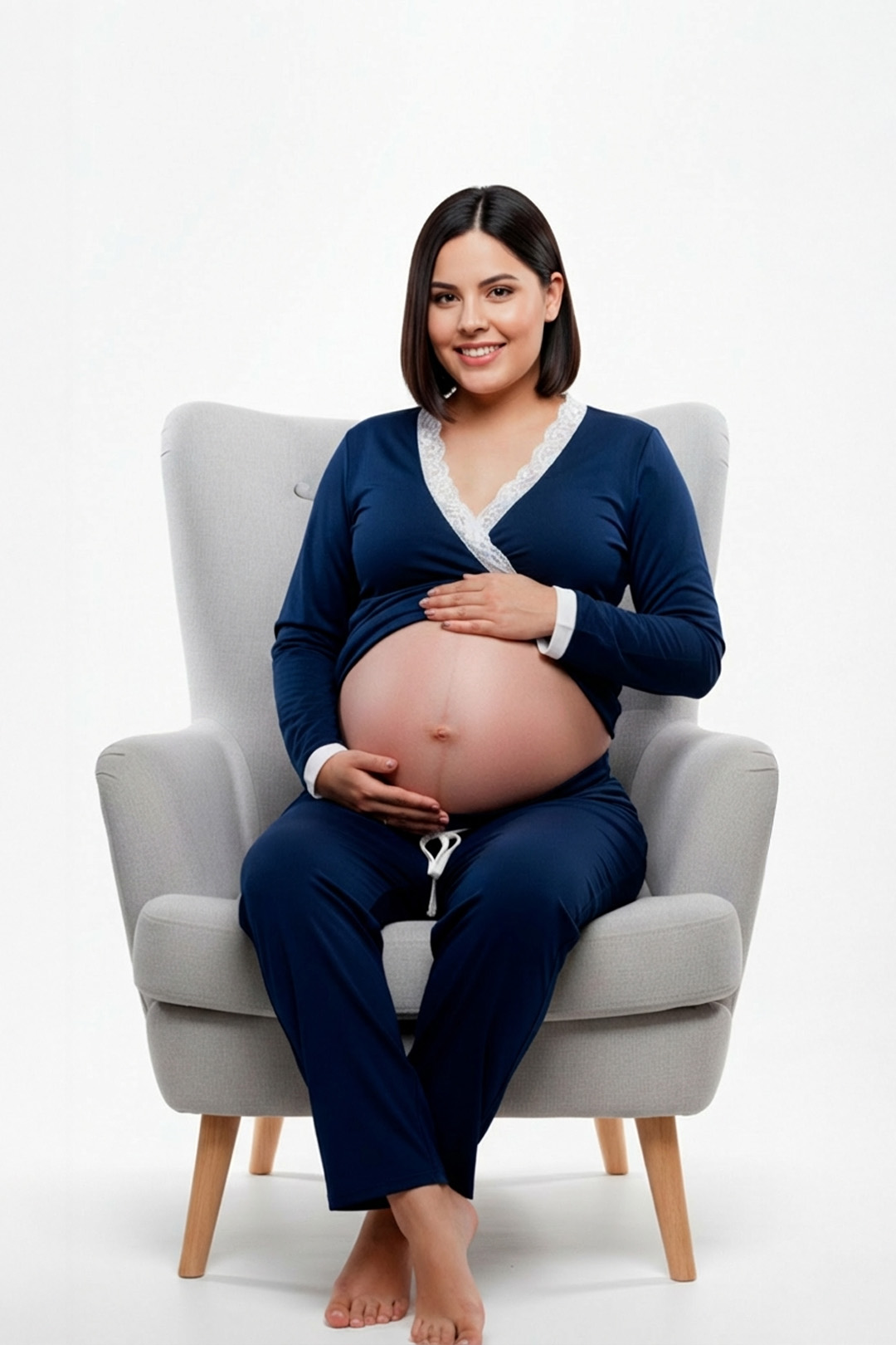 Pijama Maternal Victoria Manga Larga: Confort Térmico & Sistema Dual - Coleccion 46