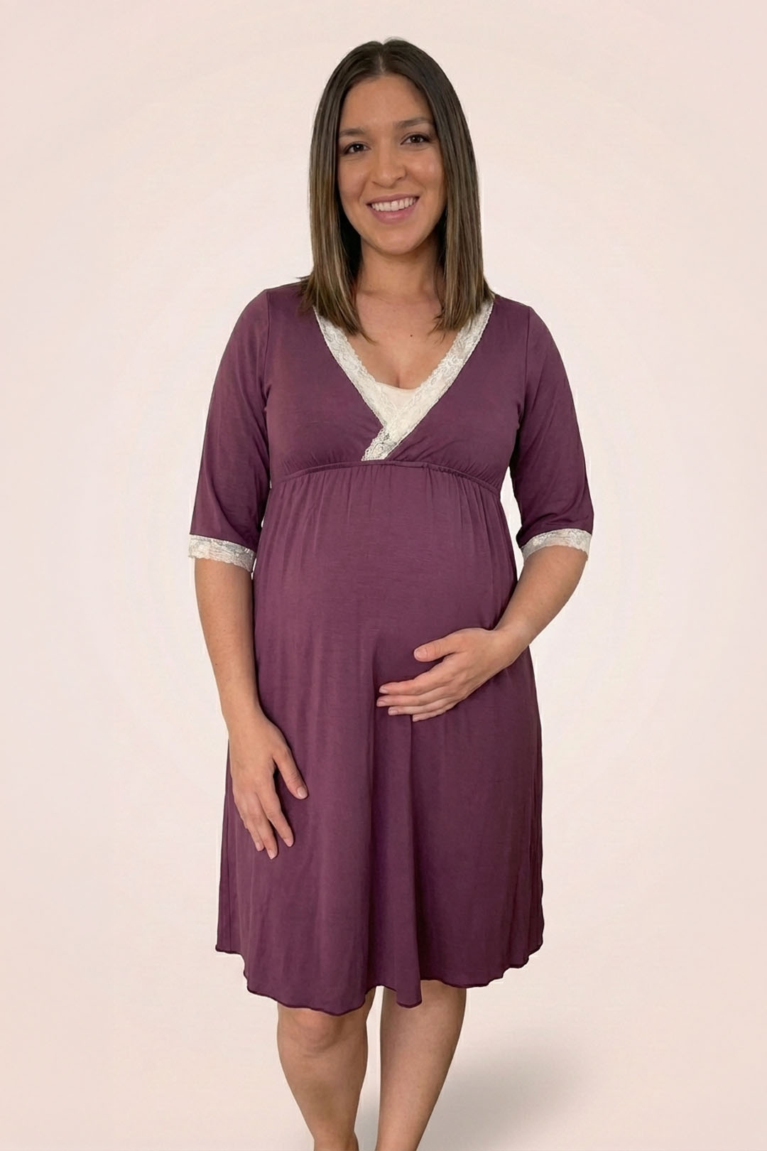 Camisón Maternal Serie Balance 3/4 (Morado) 5