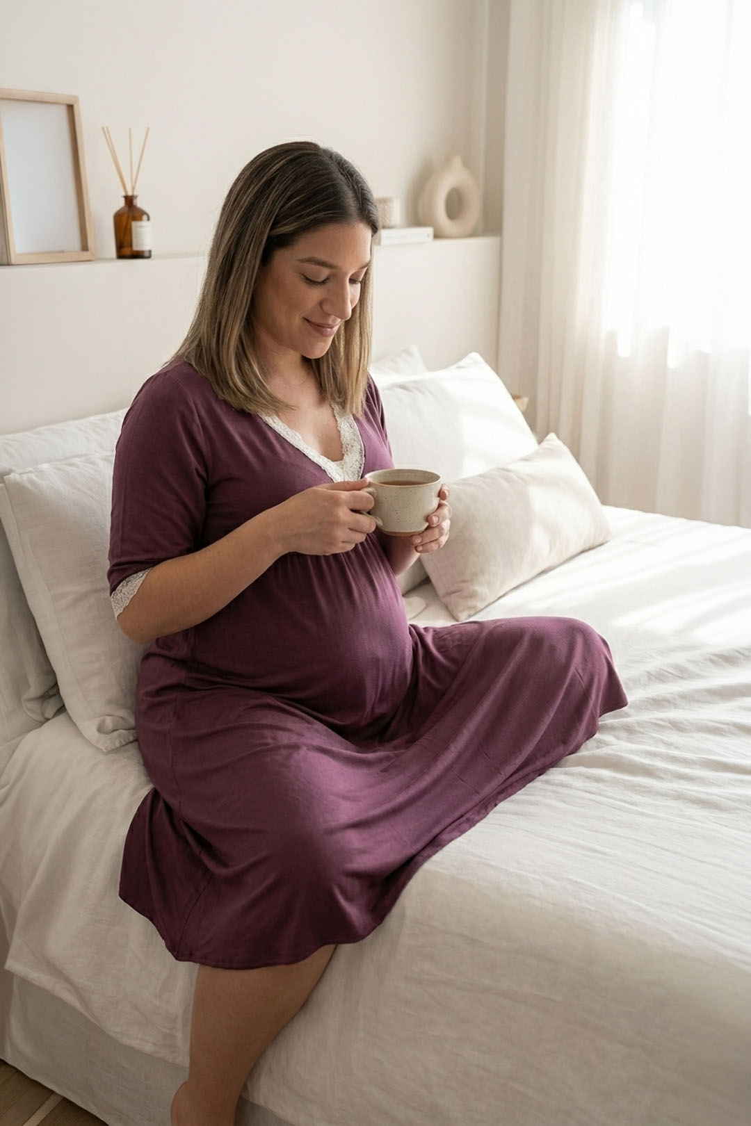 Camisón Maternal Serie Balance 3/4 (Morado) 7