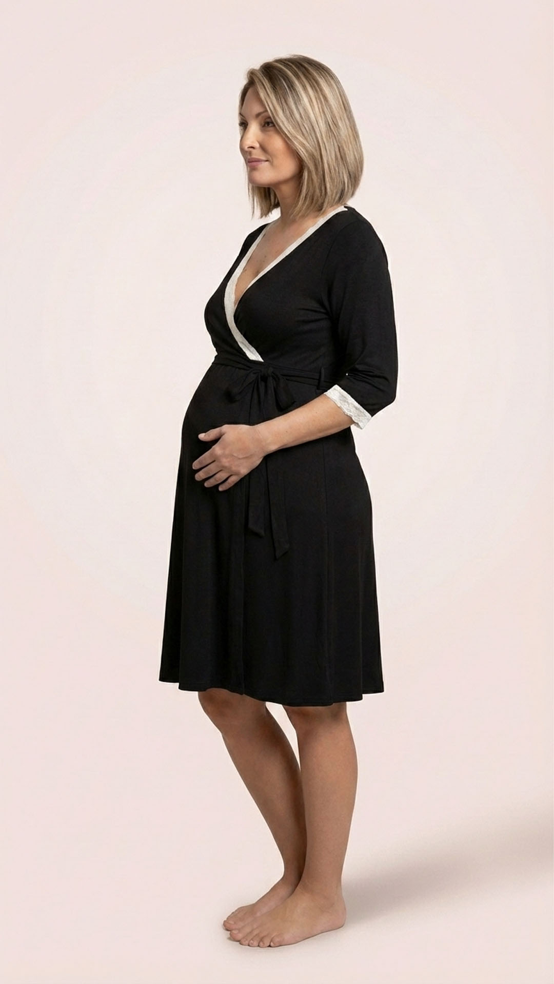 Camisón Maternal Serie Balance 3/4 (Negro) 10