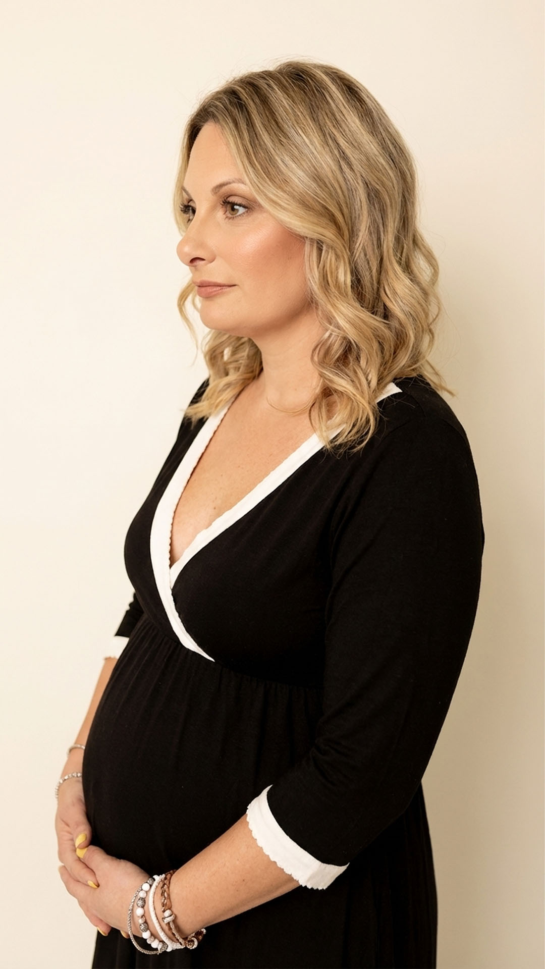 Camisón Maternal Serie Balance 3/4 (Negro) 12