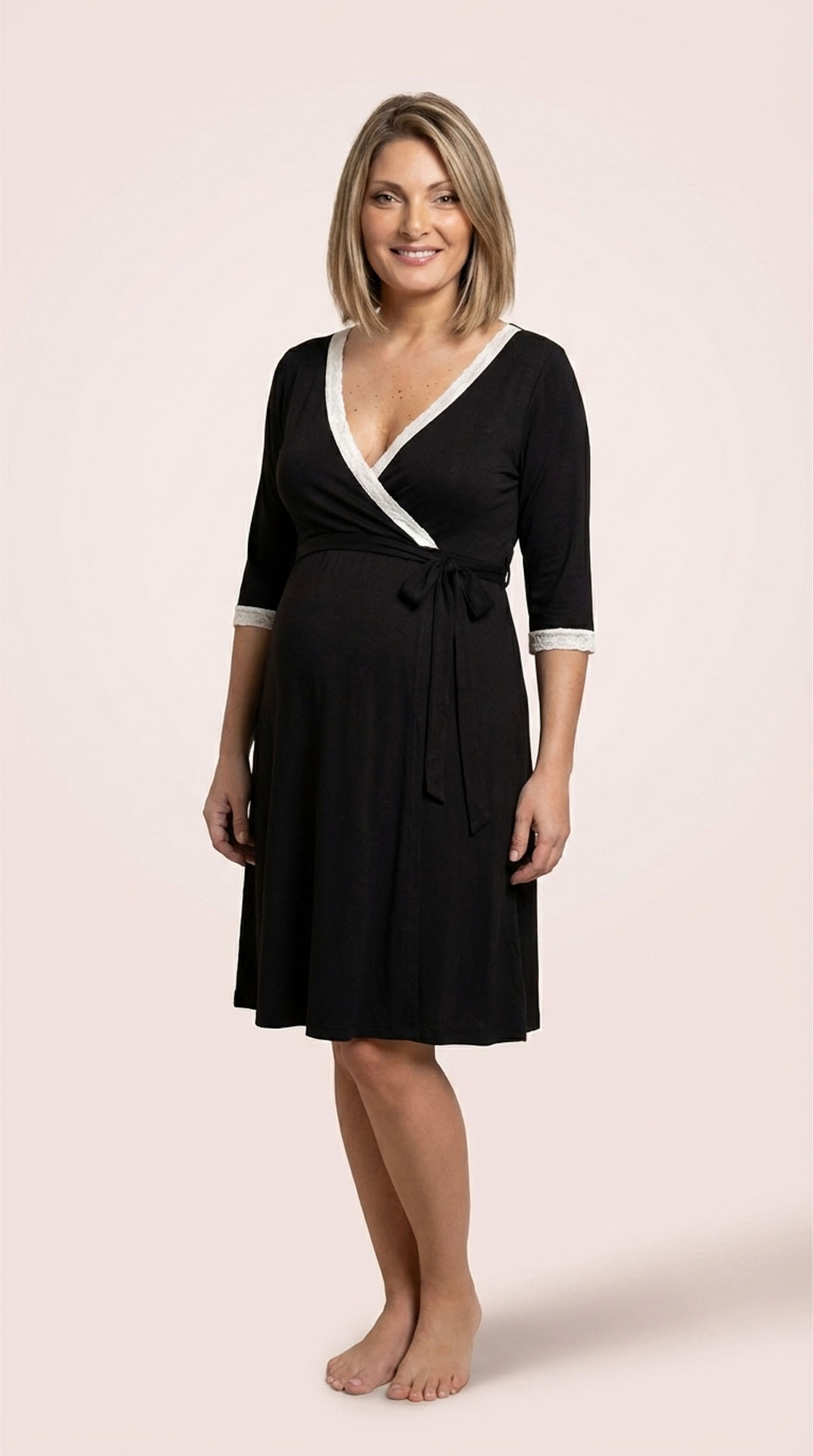 Camisón Maternal Serie Balance 3/4 (Negro) 14