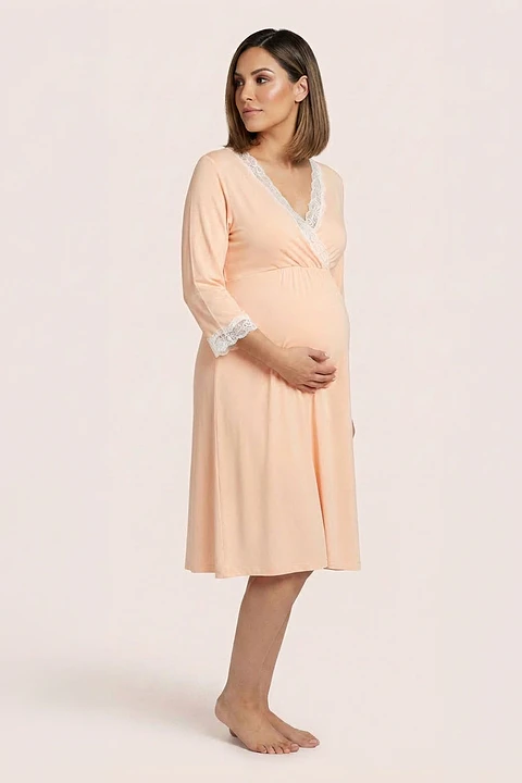 Camisón Maternal Serie Balance 3/4 (Melon)