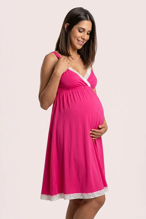 Camisón Victoria MangaCero: Libertad & Confort Evolutivo (RosadoNeon)