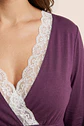 Camisón Maternal Victoria: Manga Larga & Sistema de Lactancia (Morado) - Miniatura 3