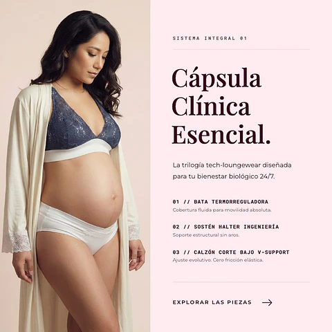 Pack Bata, Sostén Maternal Halter y Calzón CorteBajo