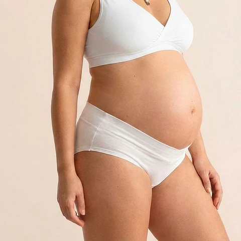 Calzón Maternal Corte Bajo // Sistema V-Support Blanco