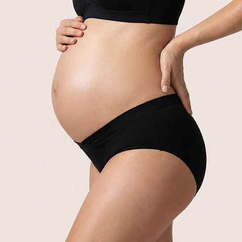 Calzón Maternal Corte Bajo // Sistema V-Support Negro